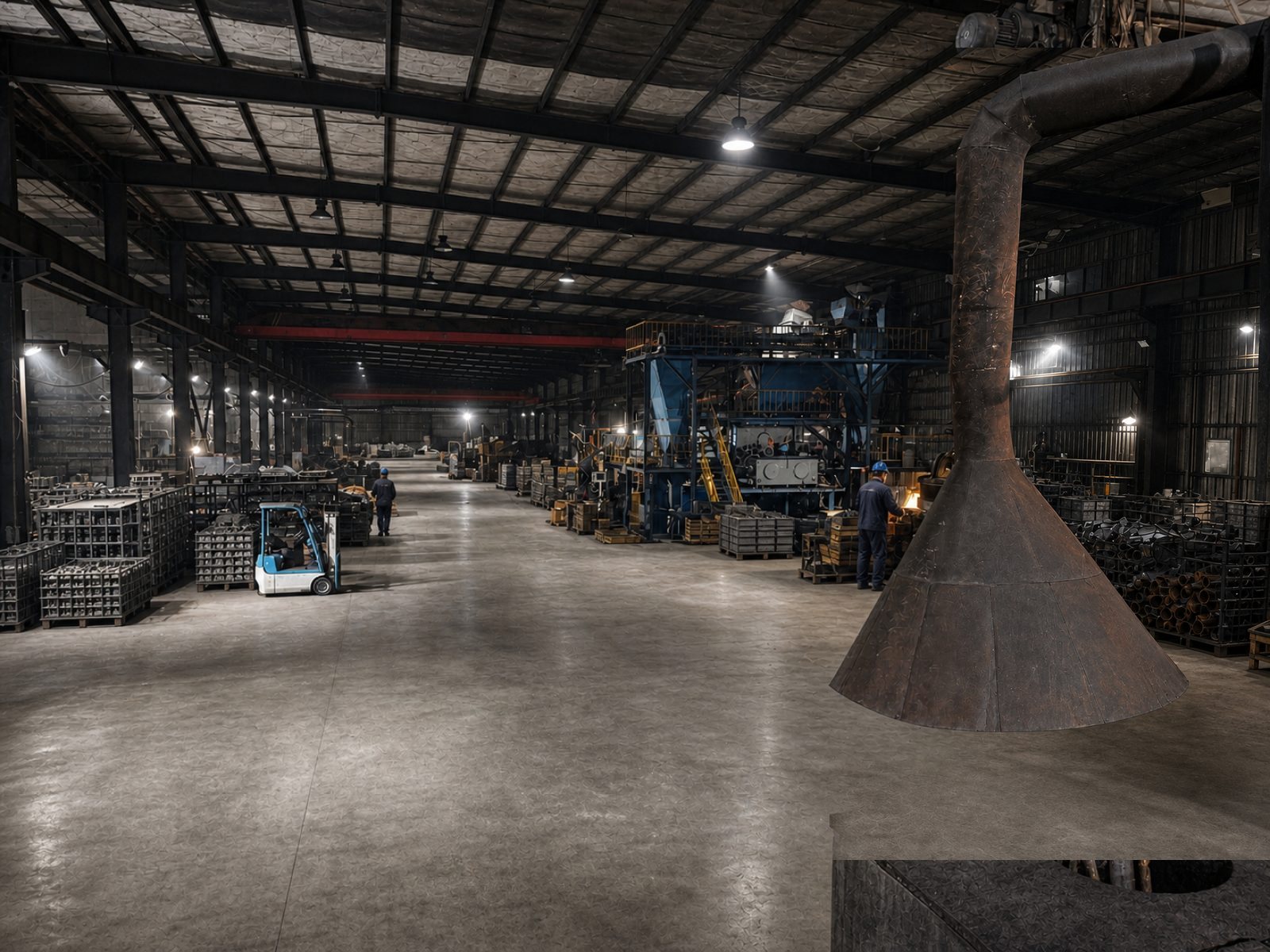 Second moulding line aisle with dust extraction ducting