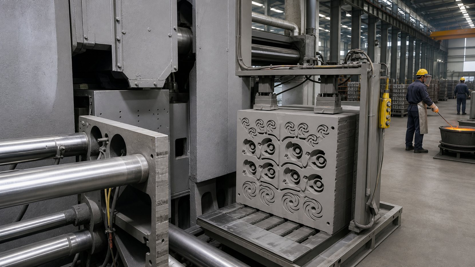 Vertical-line sand moulding line