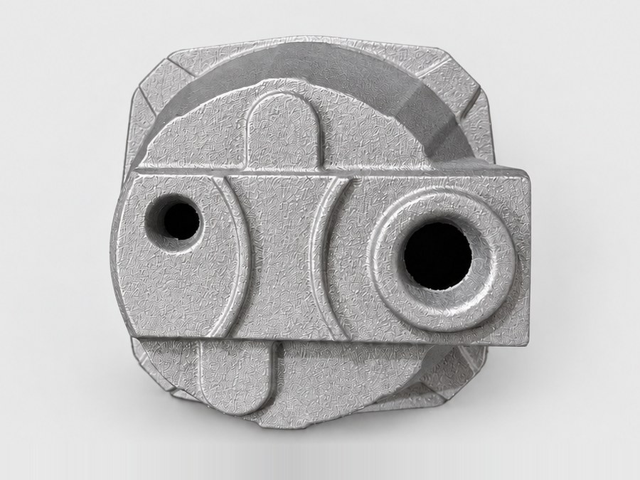 Square pump body with twin threaded ports