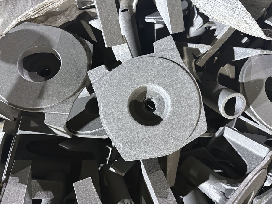 A group of custom pump castings