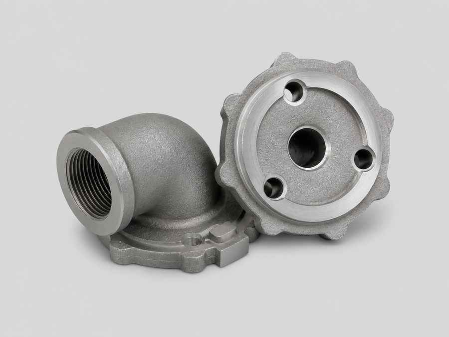 Cast pump inlet and outlet flange components