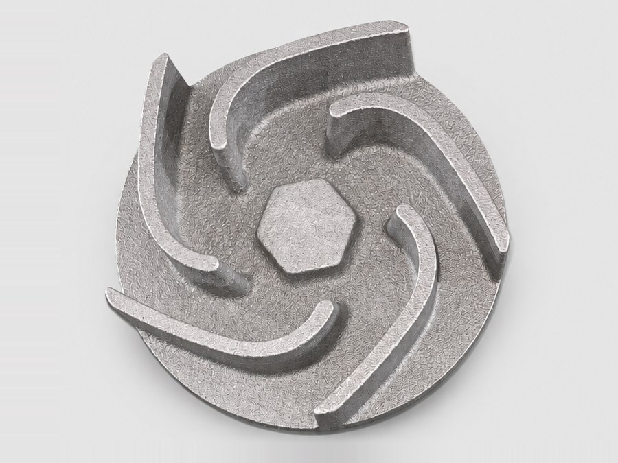 Semi-open cast impeller, vane and shroud detail