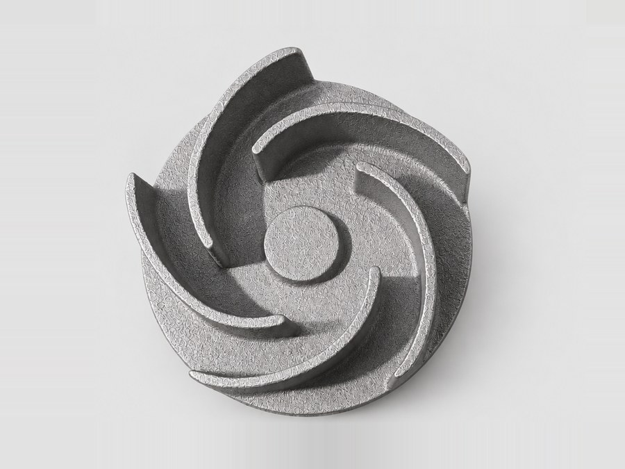 Semi-open cast impeller with keyed hub