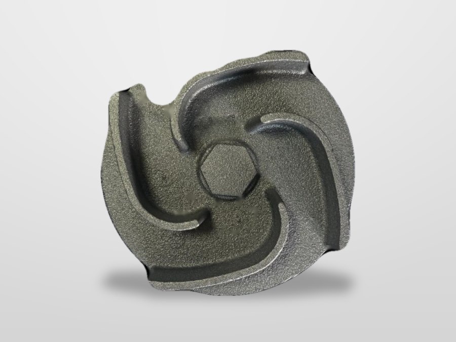 Semi-open three-vane cast iron pump impeller