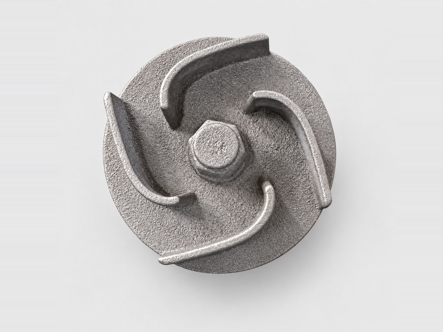 Semi-open cast iron pump impeller